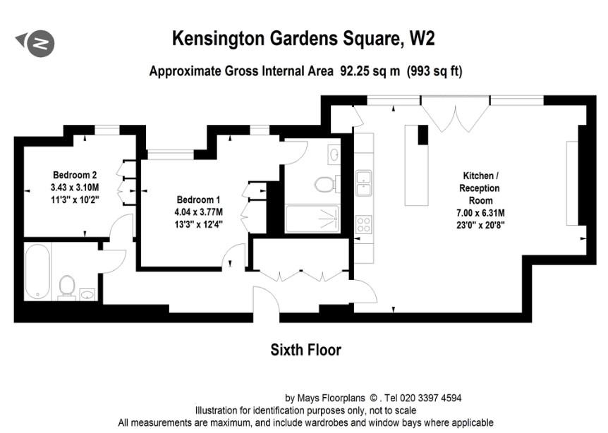 Kensington Gardens Square, London, W2, 2 bedroom Flat, 18526966